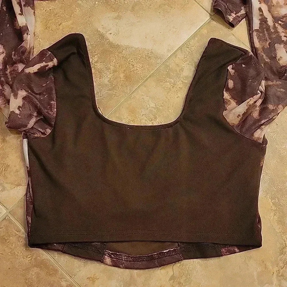 PRETTY GARBAGE - NWOT Mesh Panel Crop Top - Picture 7 of 7
